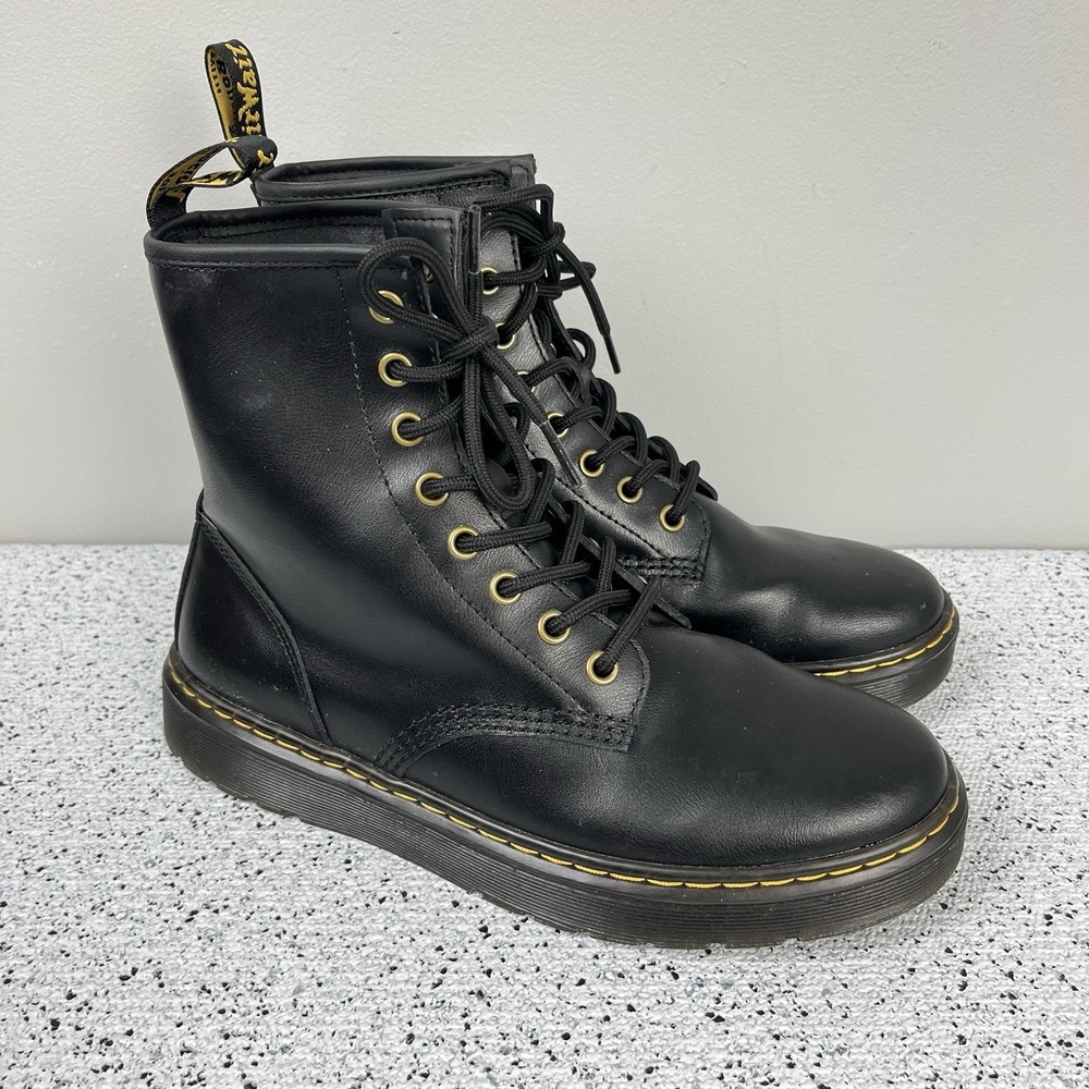 Dr. Martens Black Zavala Combat Boots EU 39 Womens 8 Lace Up Grunge Punk